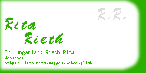 rita rieth business card